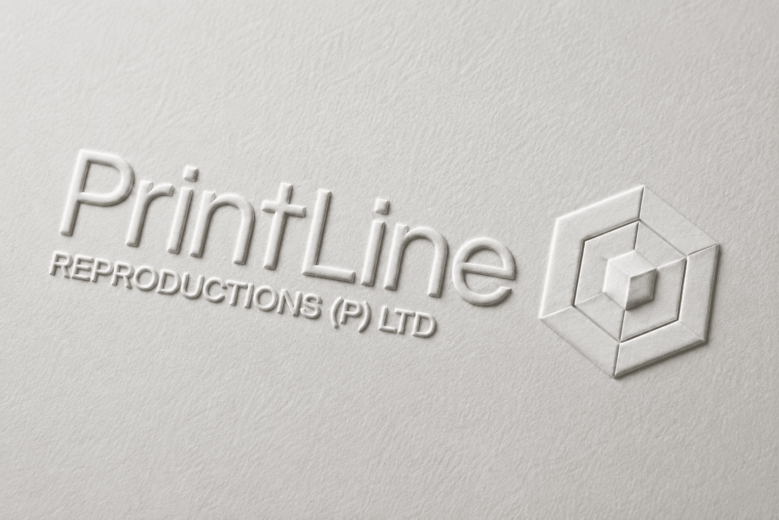 Embossed raised logo detail on a carton mockup
