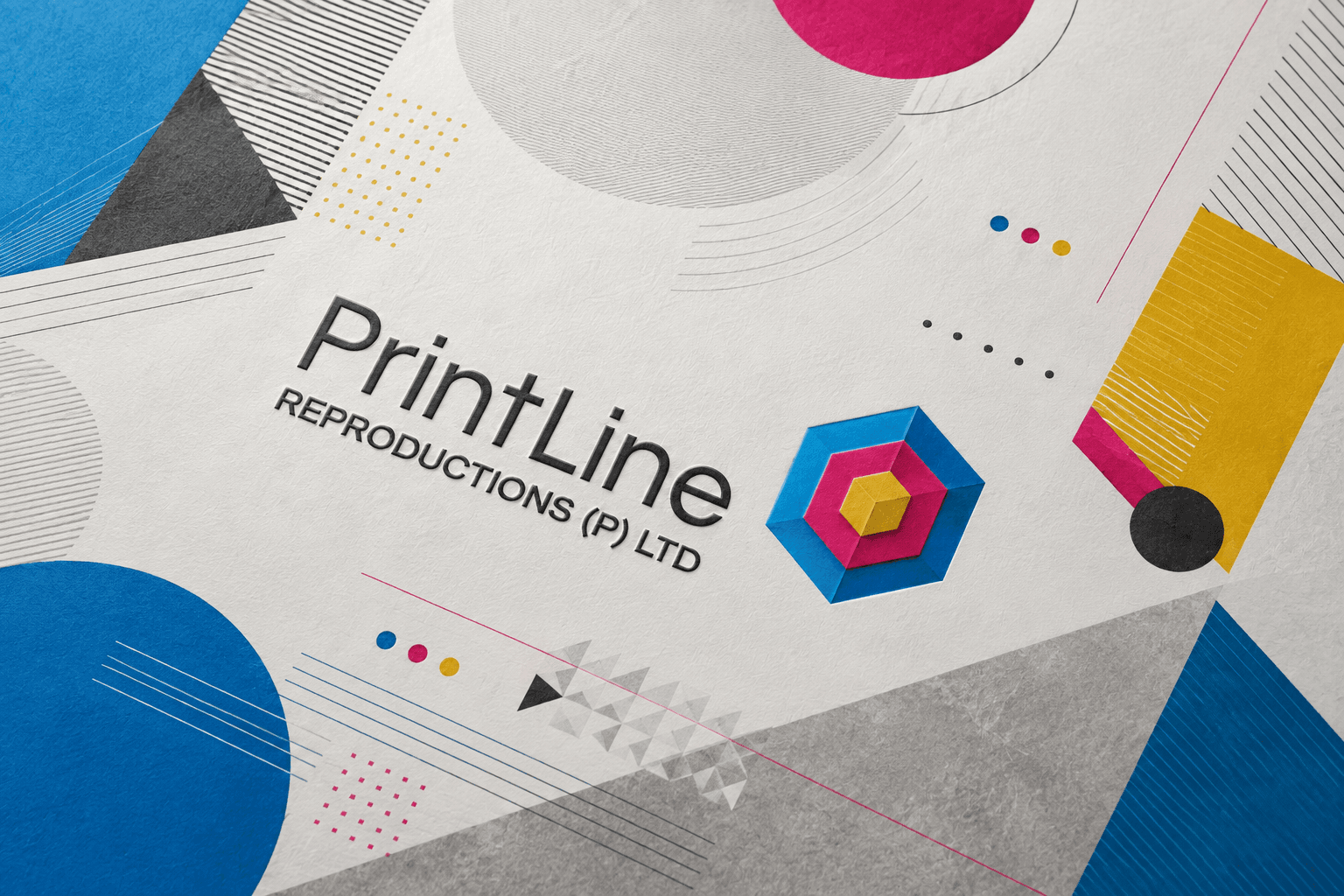 Multi-color offset printing sample with CMYK detail