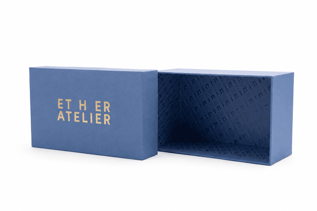 Ether Atelier rigid gift box, open