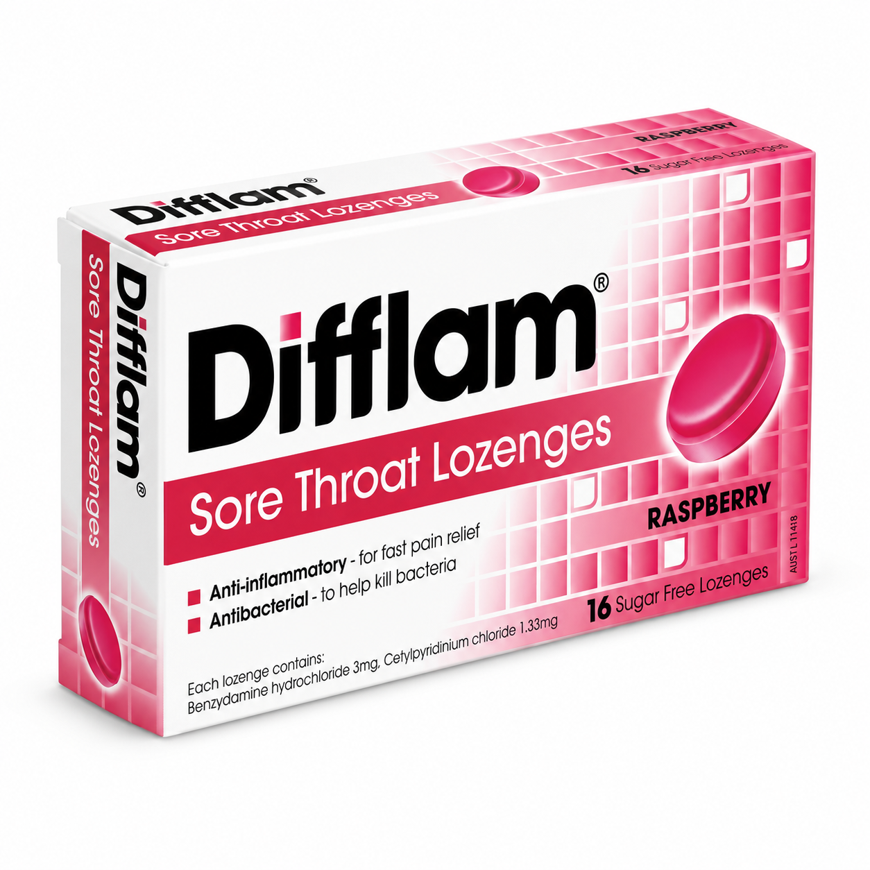 Difflam Raspberry Sore Throat Lozenges