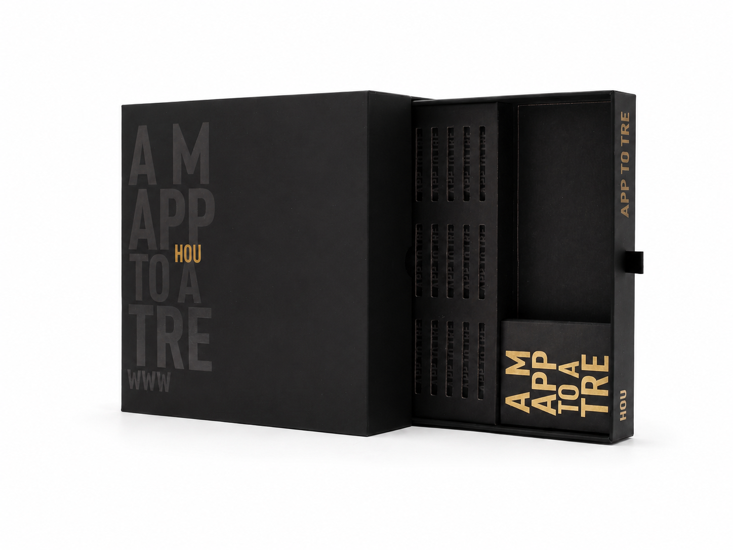 Black Luxury Drawer Box — angle 2